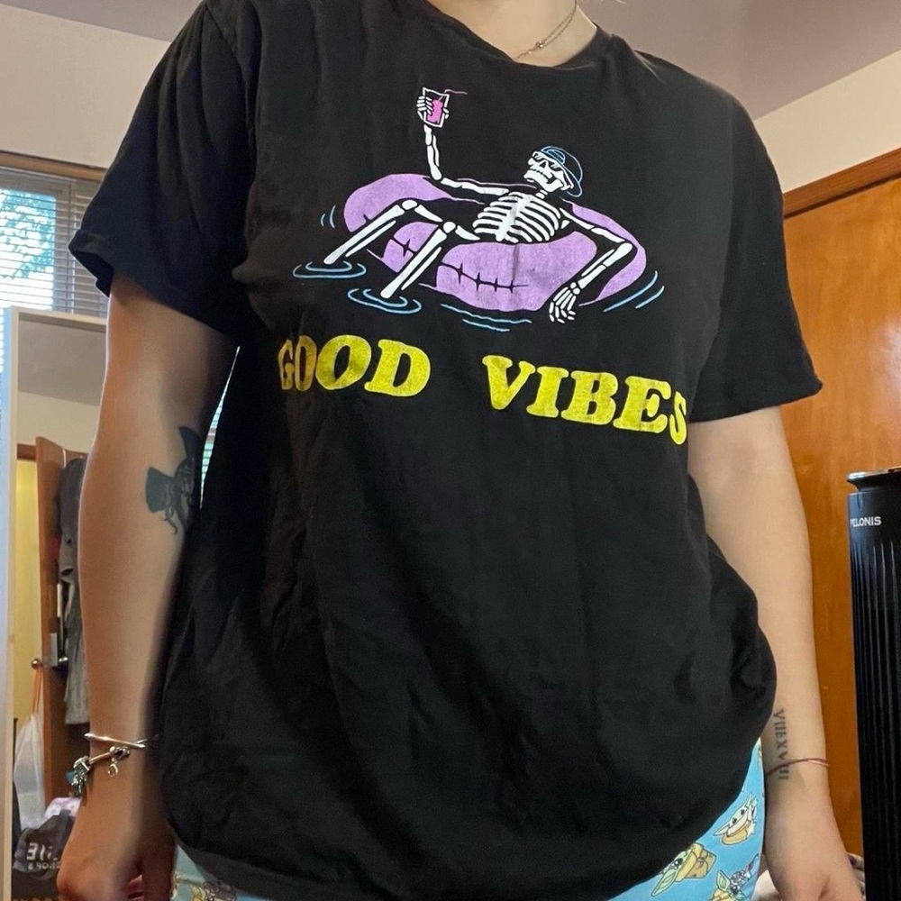 Good Vibes Black Graphic Tee